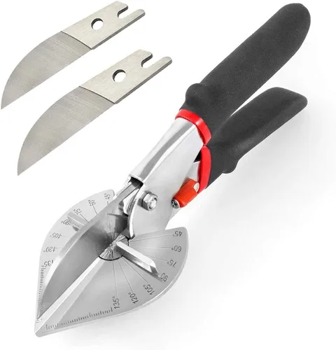Herramientas manuales de corte de inglete multiángulo, tijeras de ángulo ajustable de 45 a 135 grados, herramientas para molduras de vinilo y Con 2