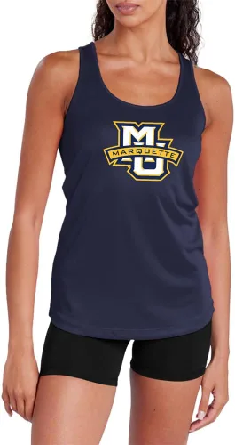 Miniatura 244 de Camiseta deportiva sin mangas oficial de NCAA Collegiate para mujer, con espalda cruzada, colección con logotipo primario