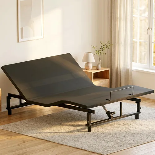 Miniatura 9 de Base de cama ajustable King con control remoto inalámbrico, fácil instalación, marco de acero resistente, motor silencioso, elevación de cabeza