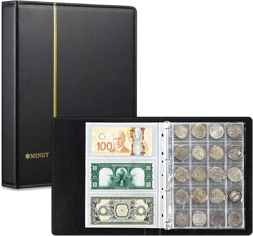 Miniatura 11 de Páginas con bolsillos para monedas de 30 compartimentos, AITIME soporte estándar de 9 orificios para coleccionistas, 10 hojas de níquel, monedas