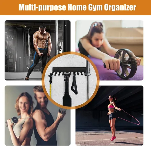 Miniatura 3 de Estante de almacenamiento multiusos para bandas de resistencia, estante de almacenamiento de gimnasio, estante de bandas de fitness, estante