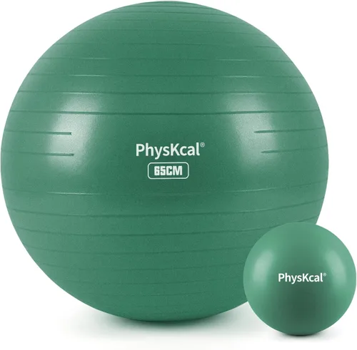 Miniatura 31 de PhysKcal Pelota de yoga para ejercicio, set de pilates, pelota de fitness de 4 tamaños para entrenamiento, parto, embarazo, terapia física - Bomba