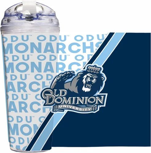 Miniatura 102 de Rico Industries Taza acrílica NCAA estándar de 24 onzas con tapa con bisagra, taza de doble pared oficialmente licenciada con pajita