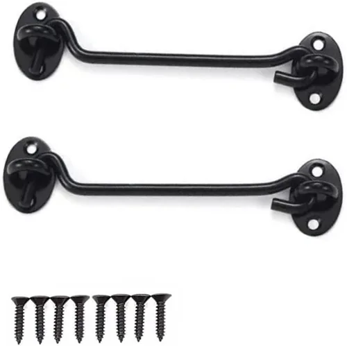 Miniatura 6 de Paquete de 2 ganchos para puerta de granero de 3 pulgadas de acero inoxidable para ventana, puerta corrediza, dormitorio, valla de madera
