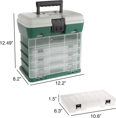 Miniatura 6 de Wakeman - Organizador de caja de aparejos de plástico duradero y suministros para manualidades Verde