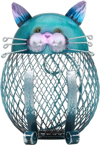Alcancía de metal para adultos, banco de dinero de animales con tapa inferior, regalos creativos y prácticos para gatos amantes de los gatos,