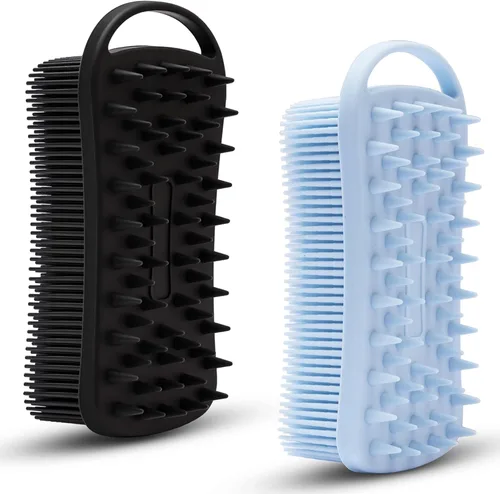 Miniatura 11 de 2 piezas de cepillo corporal de silicona, cepillo de baño y ducha exfoliante 2 en 1, esponja de loofah de silicona suave para piel sensible