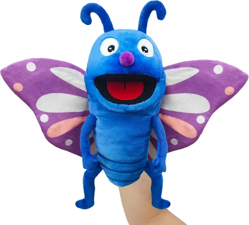 Miniatura 8 de Marioneta de Mano de Peluche Realista de 13", Marionetas de Animales Insectos para Niños Marioneta de Mano de Animal de Peluche Insecto con Boca