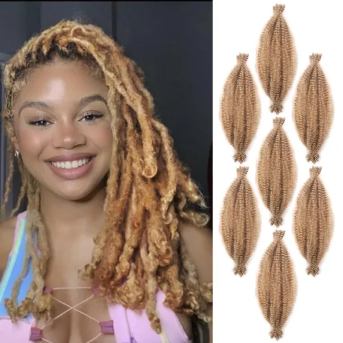 Miniatura 68 de 3 paquetes de cabello trenzado Marley Twist de 8 pulgadas, cabello afro twist elástico preseparado para rastas suaves de imitación, cabello