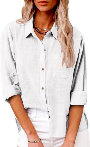 Miniatura 178 de SMIDOW Camisa de algodón y lino con botones para mujer