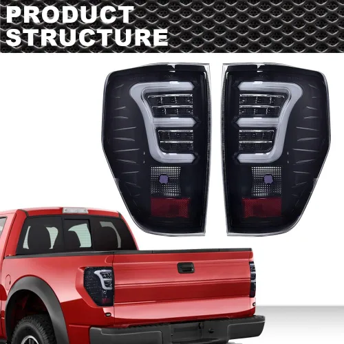 Miniatura 3 de CROSSDESIGN Luces traseras LED para Ford F150 2009-2014, conjunto de luz de freno con arnés de cableado sin bombillas lado izquierdo y derecho