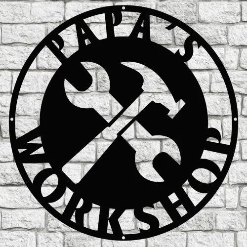 Miniatura 12 de Placa de Taller Personalizada de Bandera Americana de Metal, Regalo para Papá, Arte de Pared para Garaje, Placa de Taller de Papá, Nombre Diseño 4