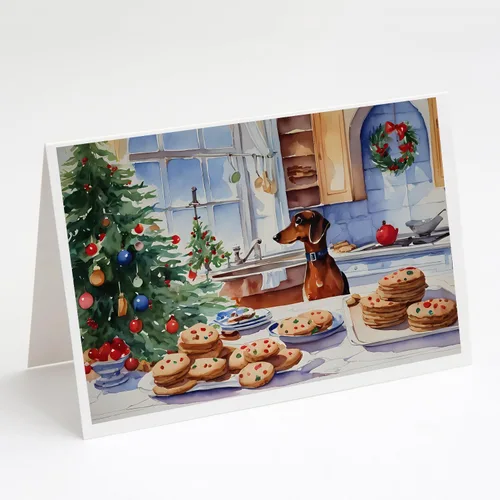 Miniatura 109 de Caroline's Treasures DAC3884GCA7P Paquete de 8 tarjetas en blanco de Navidad con galletas de husky siberiano Tarjetas de felicitación con sobres