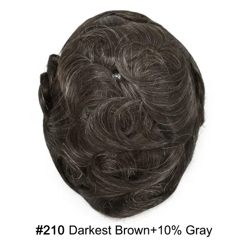 Miniatura 2 de Toupee para hombres Piezas de cabello humano real Encaje suizo para hombres Toupee unidades de cabello humano europeo para hombres Hairpieces Hair