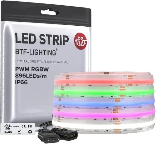 Miniatura 20 de BTF-LIGHTING FCOB COB Tira de luz LED RGBW 6500K 896LED/m 3m DC12V Flexible de cambio de color de alta densidad y luz uniforme de 12mm de ancho