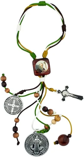 Miniatura 2 de Adorno de bendición para el hogar de San Benito de 12 pulgadas, 3 colores, se adapta a la manija de tu puerta o se puede colgar en un gancho, Negro