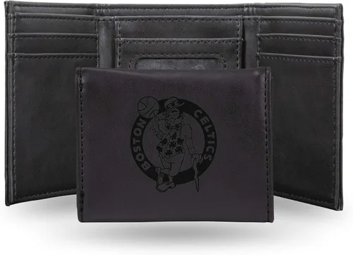 Miniatura 31 de NBA Rico Industries - Billetera triple grabada con láser y tres pliegues, accesorio para hombre Negro