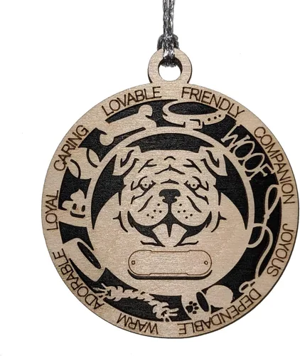 Miniatura 96 de Adorno de Navidad personalizado de madera para perro de 3 pulgadas, nombre y texto personalizables, hecho a mano en Estados Unidos, diseño de corte