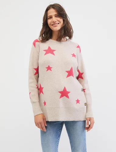 Miniatura 2 de Motherhood Maternity Suéter tipo túnica con cuello redondo para mujer
