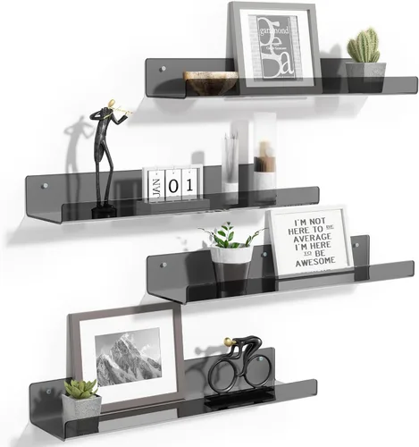 Miniatura 10 de upsimples Estantes acrílicos para decoración de pared, estante de exhibición de 15 pulgadas, organizador de perfumes para baño, dormitorio, sala