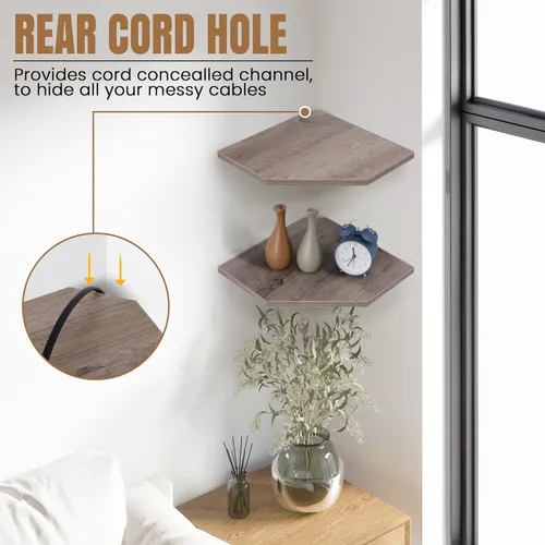 Miniatura 7 de Estante esquinero para montaje en pared, estantes de esquina flotantes, juego de 3 estantes de pared esquineros, estantes de almacenamiento de pared