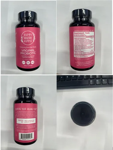 Miniatura 8 de Happy Healthy Hippie Probiótico vaginal para mujeres, equilibrio de pH, BV, olor + soporte urinario, 10 cepas probióticas, 10B UFC, arándano