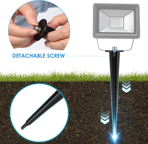 Miniatura 4 de 4 estacas de repuesto para luz solar de camino, accesorios de luces solares con tornillo M5 para pasarela, patio, jardín y patio
