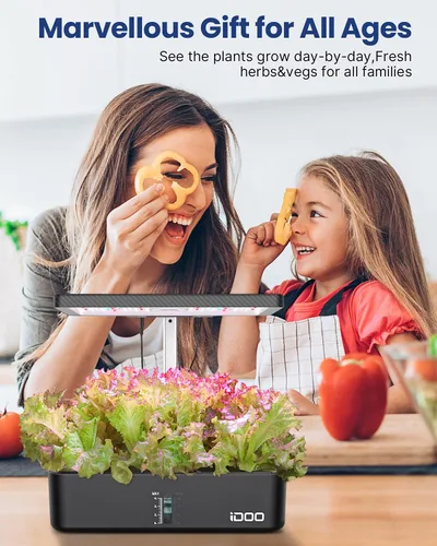Miniatura 7 de iDOO Kit de sistema de cultivo hidropónico de 12 vainas, regalos de Navidad para mujeres y madres, jardín de hierbas interior con luz de cultivo LED