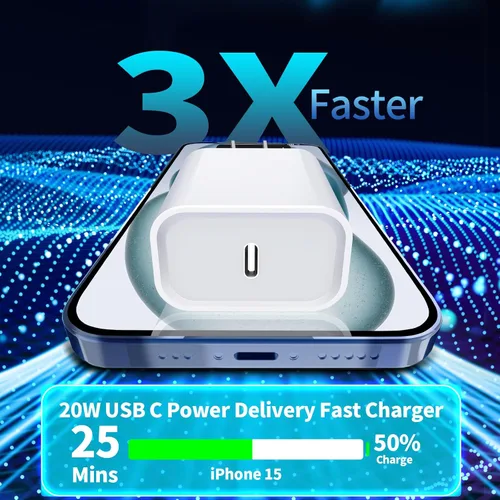 Miniatura 3 de [Apple MFi Certified] iPhone 17 Charger Fast Charging, Redpark 2Pack 20W USB C Wall Charge Block Type C Charger with 6FT Type C Cable for iPhone