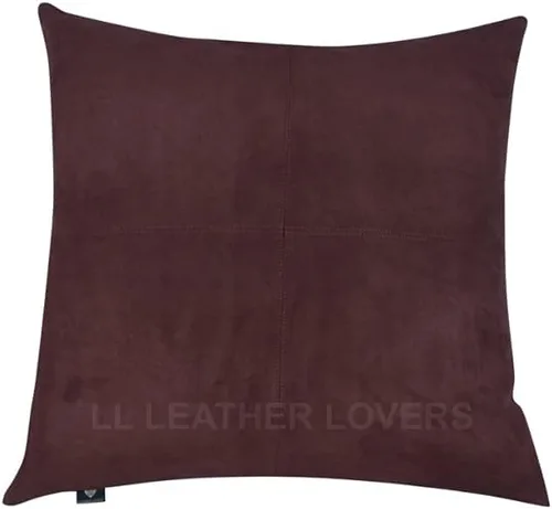 Miniatura 45 de LL LEATHER LOVERS Funda de almohada de piel de cordero - Funda de cojín para sofá, fundas decorativas para sala de estar y dormitorio, 20 x 20 Negro