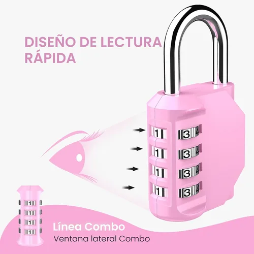 Miniatura 3 de Puroma - Candado impermeable de combinación de 4 dígitos, para intemperie, para casillero escolar o deportivo, valla, caja de herramientas, puerta
