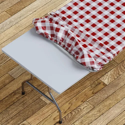 Miniatura 16 de Sorfey Mantel ajustado con elástico, vinilo con parte trasera de franela, se adapta a mesa de 24 x 48 pulgadas, rectangular, a prueba de agua, fácil