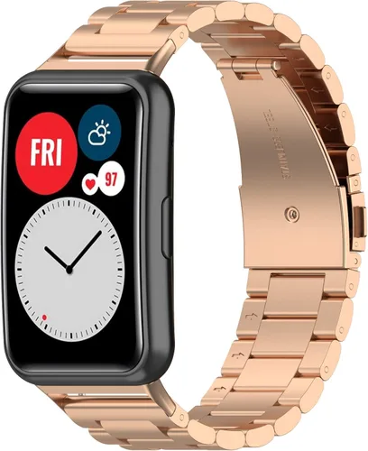 Miniatura 10 de Correa de repuesto para Huawei Watch Fit Band, de acero inoxidable, compatible con Huawei Watch Fit Smart Watch Paquete de 4