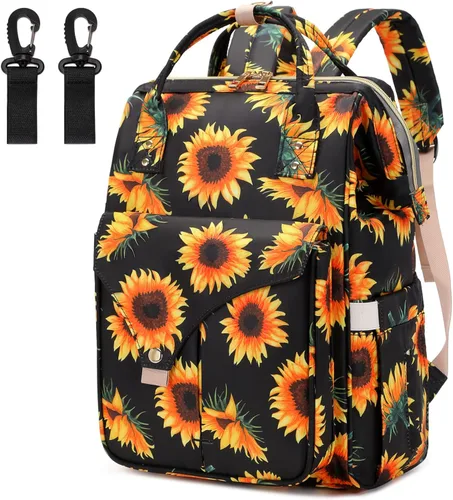 Miniatura 10 de Mochila de pañales de mariposa para bebés, niñas y niños, gran capacidad, multifuncional, impermeable, para maternidad, con correas para cochecito