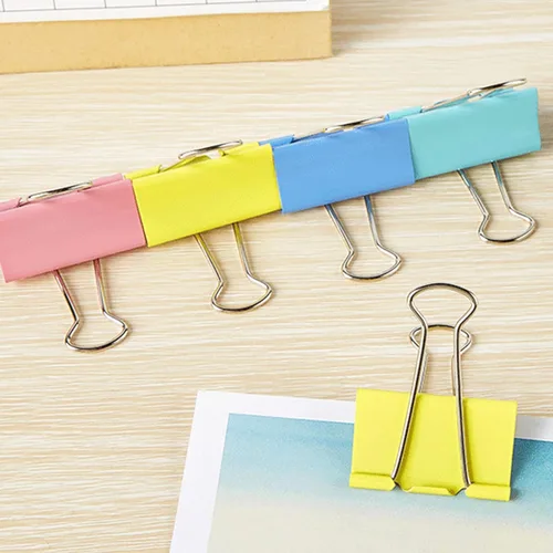 Miniatura 5 de Clips de carpeta extra grandes de 2 pulgadas (paquete de 24), colores surtidos, clips de papel jumbo de colores, abrazaderas de papel grandes, clips