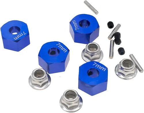 Miniatura 3 de Bujes hexagonales de aluminio de 0.472 in con pasadores de eje de repuesto de tuercas de 1654 para RC Traxxas 1/10 Slash 4x4, Stampede 4WD