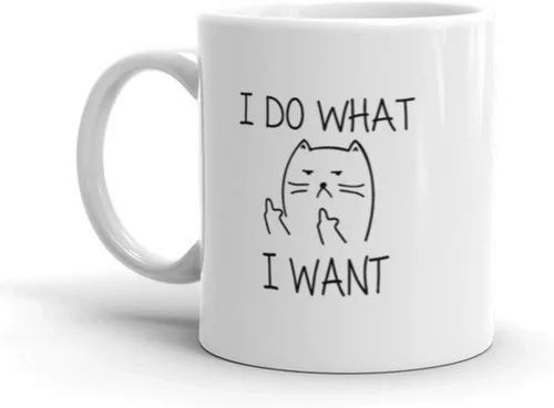 D STICKY COMPANY Taza de café de cerámica con diseño de gato divertido de 11 onzas, taza de café humorística para amantes de los gatos, hogar,