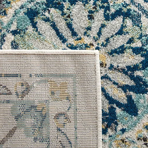 Miniatura 5 de SAFAVIEH Evoke Collection - Alfombra de 8 x 10 pulgadas, grande, color marfil y azul, diseño bohemio, no desprende pelusa y es fácil de limpiar