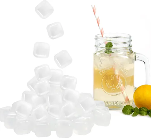 Miniatura 9 de Cubos de hielo de plástico reutilizables, paquete de 25 cubos de hielo coloridos recongelables para bebidas, whisky, vodka o café, cubos de hielo