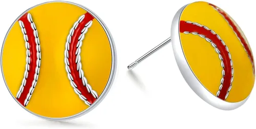 RUOFFETA Aretes colgantes de pelota deportiva, aretes de fútbol, aretes de baloncesto, aretes de voleibol de béisbol, para mujer, regalo para