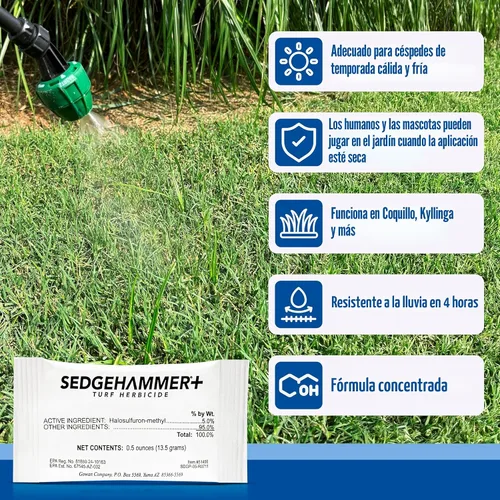 Miniatura 9 de Plus - Herbicida para césped - Mata nuez morada y amarilla para césped con surfactante premezclado, mezcla herbicida segura para césped y mascotas