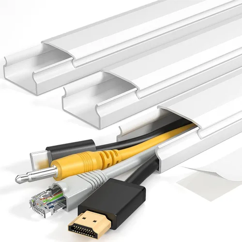 Miniatura 13 de Yecaye Ocultador de Cables de TV, 42 Pulgadas Ocultador de Cables Grande Beige, Cubiertas de Cables para 4 Cables, Ocultadores de Cables para TV