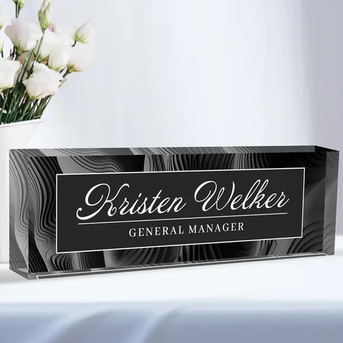 Miniatura 22 de Placa de nombre de escritorio personalizada, placas de identificación acrílicas para escritorio, decoración de oficina, regalos personalizados