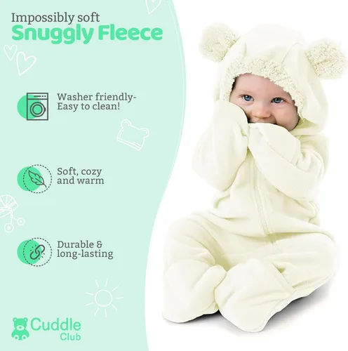Miniatura 114 de Enterizo de vellón para bebé, rómper de una sola pieza con capucha para niños, ropa para exteriores, chaqueta infantil