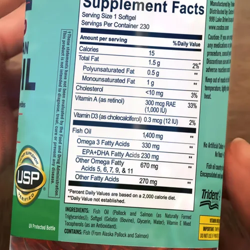 Miniatura 2 de Aceite de pescado salvaje de Alaska de 1400 mg (230 unidades. Paquete económico) Omega 3 cápsulas blandas de origen sostenible Triglicéridos