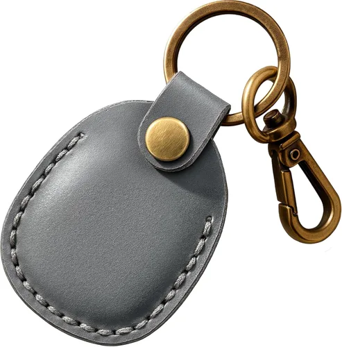 Miniatura 17 de Llavero de Airtag de cuero genuino, llavero portátil de Air tag con anillos para llaves, funda de cobertura oculta completa compatible con Airtag