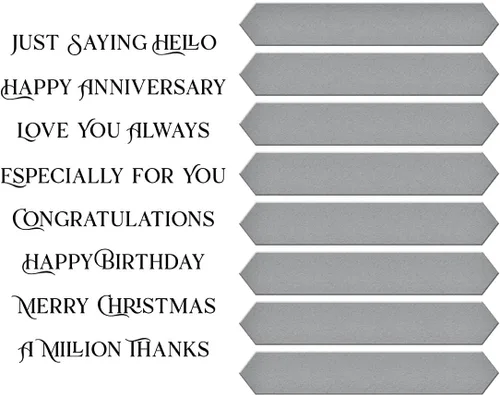Miniatura 4 de Spellbinders BP-091 Fancy Sentiment Strips Press Plate & Die Set