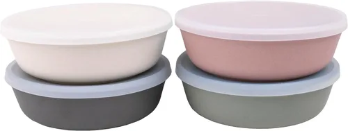 Miniatura 18 de WeeSprout Cuencos de bambú para niños con tapas, juego de cuatro cuencos de tamaño para niños 10 oz, para cereales, sobras y bocadillos, aptos