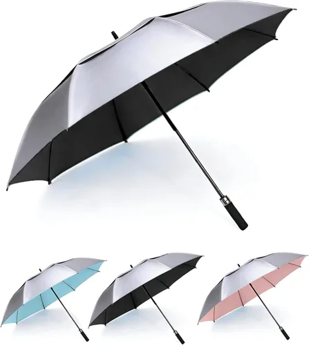 Miniatura 17 de MRTLLOA Paraguas para golf extragrande con apertura automática de 54, 62, 68 o 72 pulgadas, toldo doble ventilado, resistente al viento e
