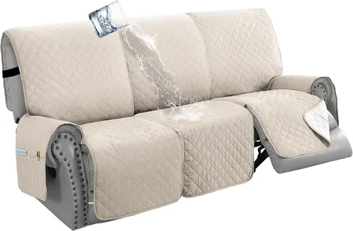 Miniatura 10 de H.VERSAILTEX Funda de sofá reclinable 100% impermeable con bolsillo para 2 asientos, antideslizante, suave, lavable, protector de muebles